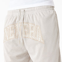 New Era Arch Logo Mesh Shorts Beige