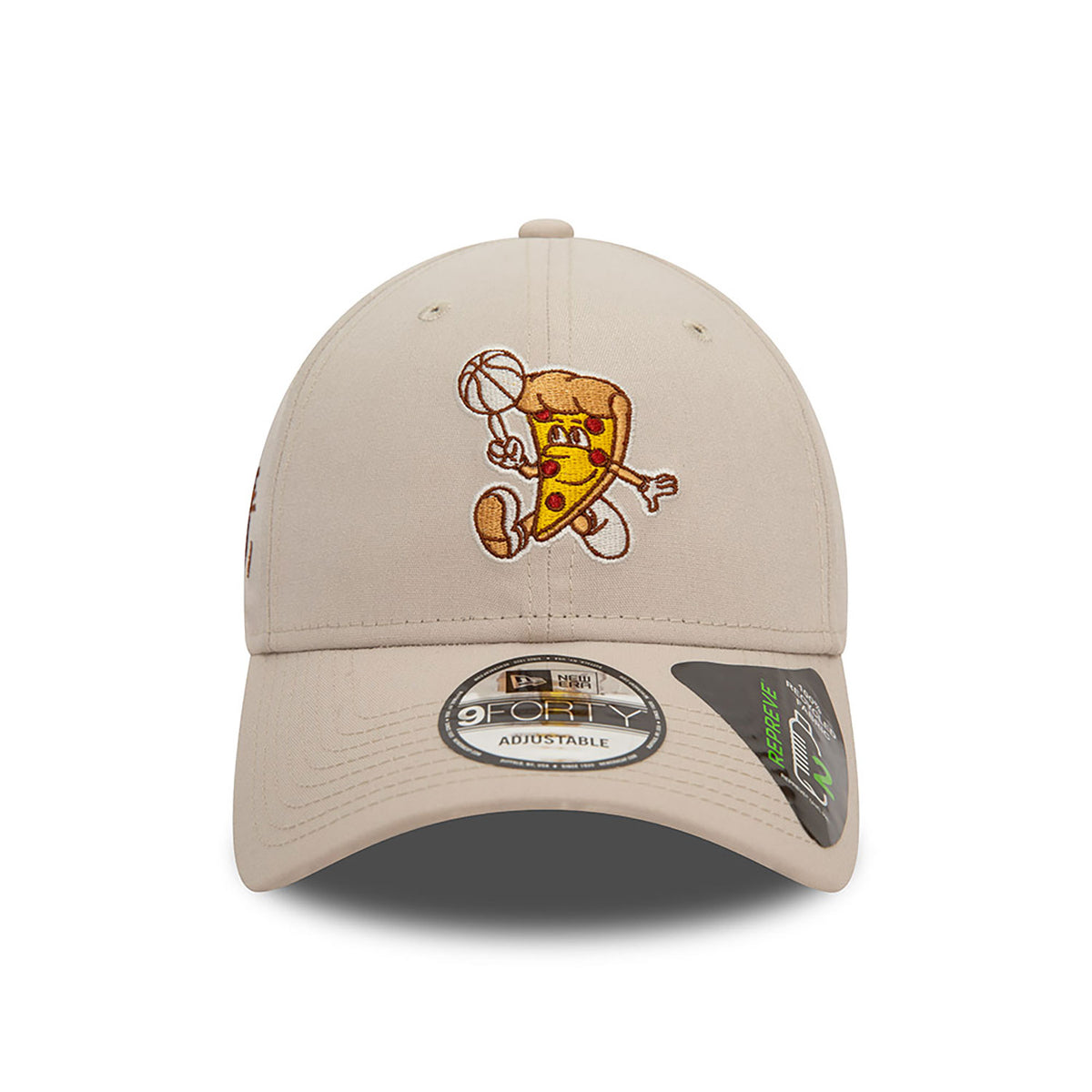 New Era Basketball Pizza Repreve 9FORTY Verstellbare Cap Beige - Soulsideshop