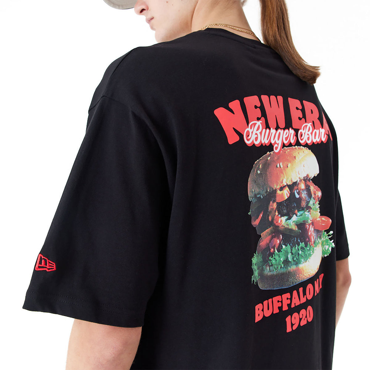 New Era Food Graphic Oversized T-Shirt Black