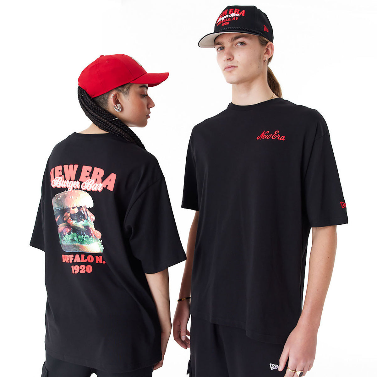 New Era Food Graphic Oversized T-Shirt Black