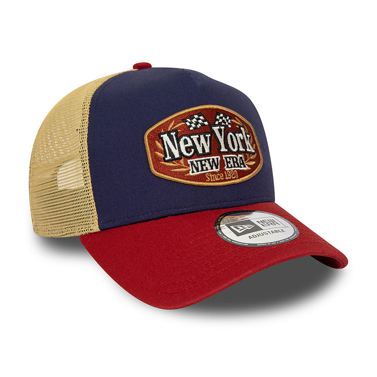 New Era Patch E-Frame Trucker Cap Blue