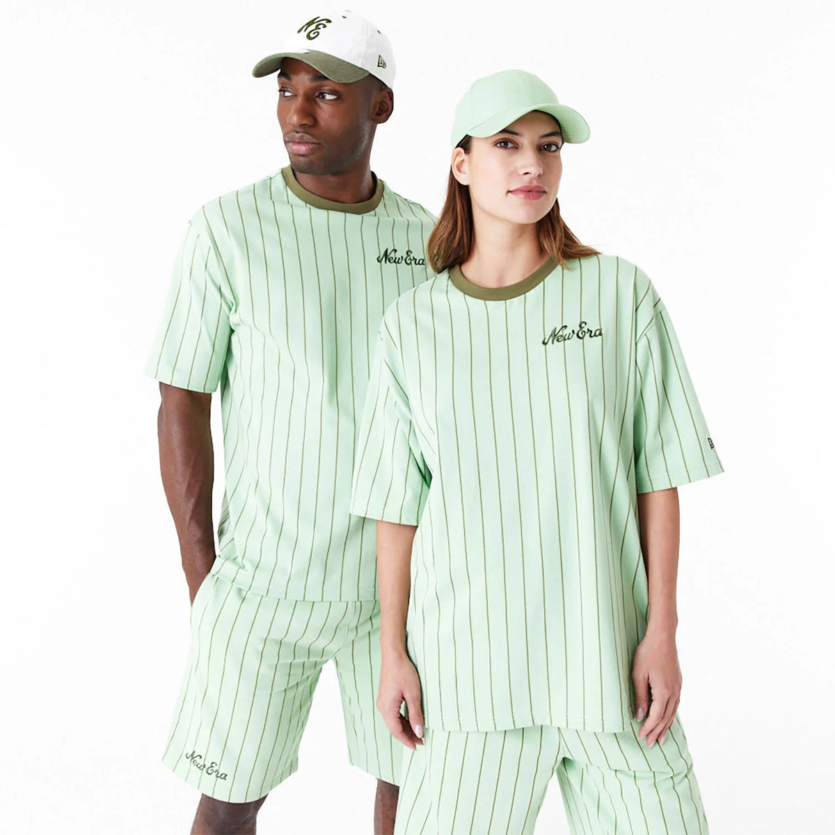 New Era Pinstripe Oversized T-Shirt Green - Soulsideshop