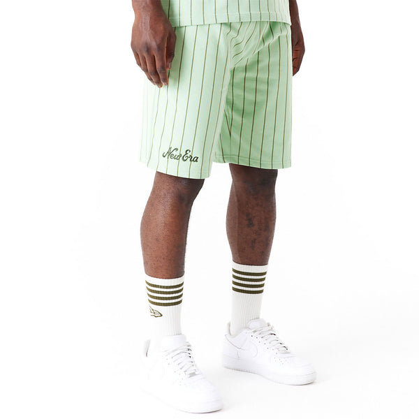 New Era Pinstripe Bright Green Shorts - Soulsideshop