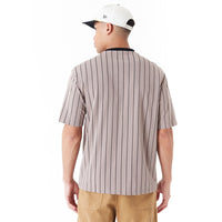 New Era Pinstripe Oversized T-Shirt Brown