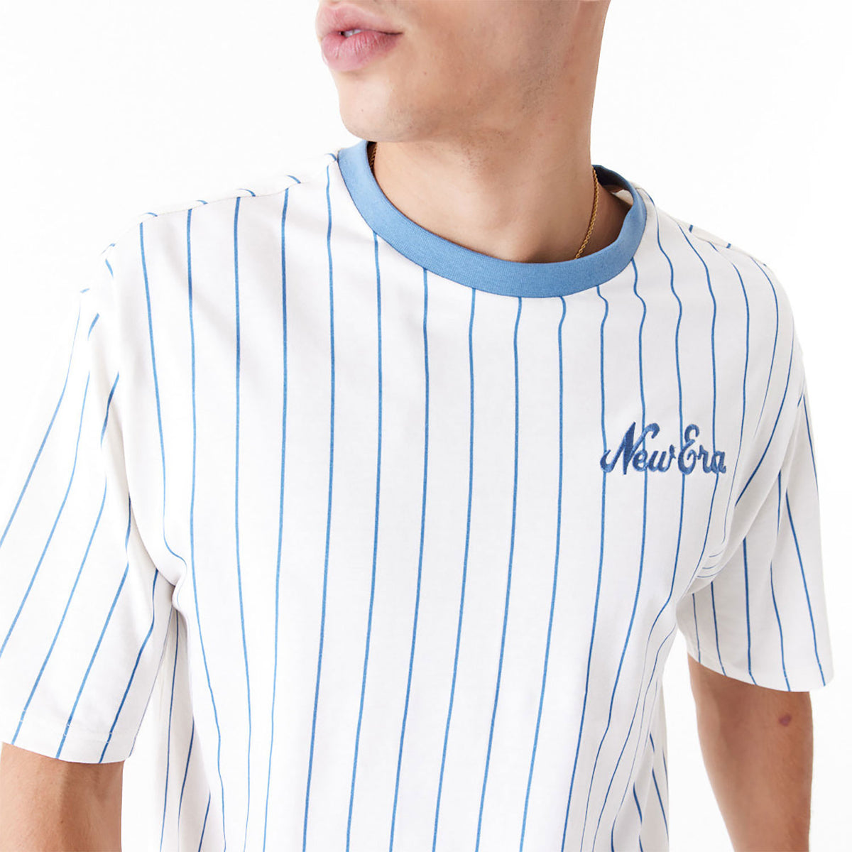 New Era Pinstripe Oversized T-Shirt White - Soulsideshop