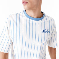 New Era Pinstripe Oversized T-Shirt White - Soulsideshop