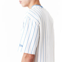 New Era Pinstripe Oversized T-Shirt White - Soulsideshop