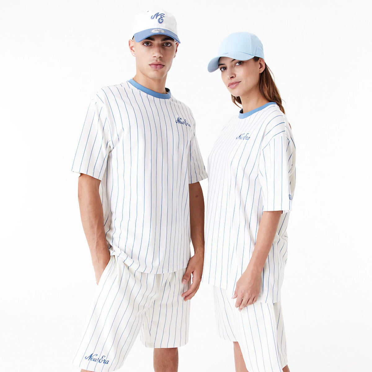 New Era Pinstripe Oversized T-Shirt White - Soulsideshop