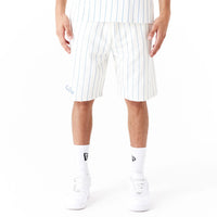 New Era Pinstripe Bright White Shorts - Soulsideshop