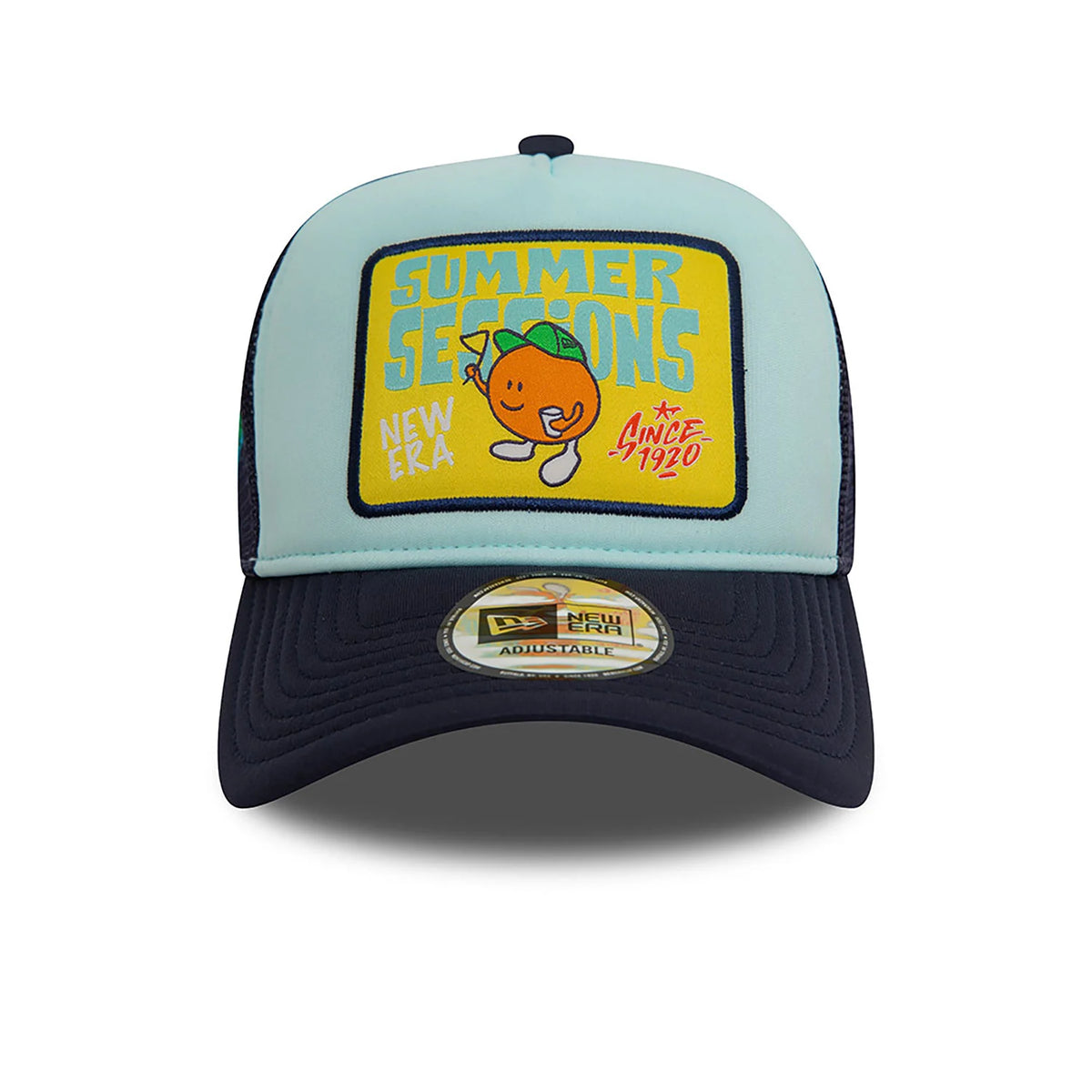 New Era Summer Sessions Patch A-Frame Trucker Cap Blue - Soulsideshop