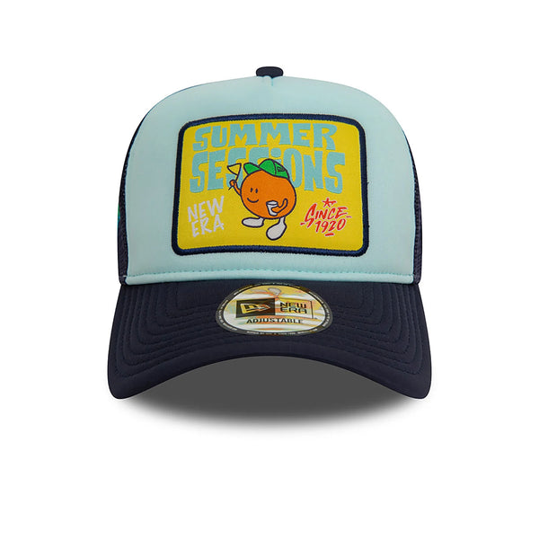 New Era Summer Sessions Patch A-Frame Trucker Cap Blue - Soulsideshop
