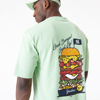 New Era New York Yankees MLB Burger Graphic Oversized T-Shirt Light Green - Soulsideshop