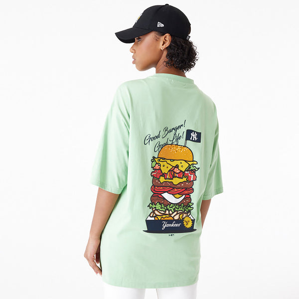 New Era New York Yankees MLB Burger Graphic Oversized T-Shirt Light Green