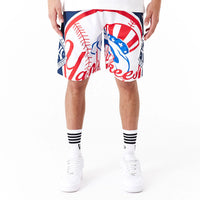 New Era New York Yankees MLB Large Logo Shorts Dark Blue - Soulsideshop