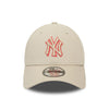 New York Yankees MLB Team Outline 9FORTY Verstellbare Cap Beige