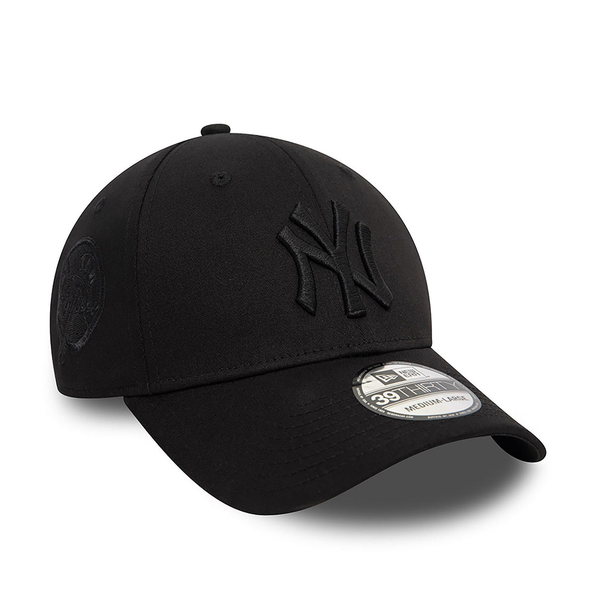 New Era New York Yankees Monochrome 39THIRTY Stretch Fit Cap Black - Soulsideshop