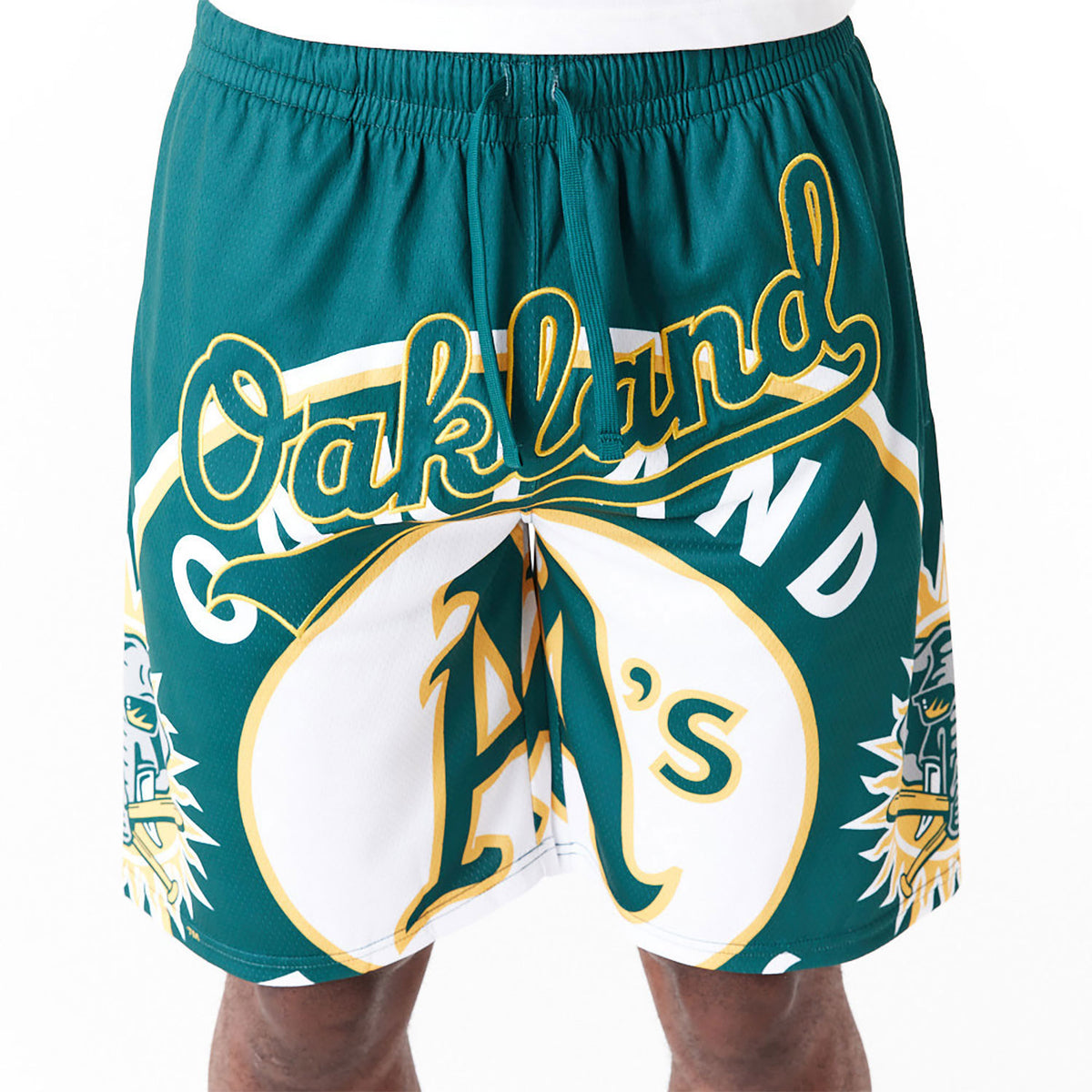 New Era Oakland Athletics MLB Large Logo Shorts Dark Green - Soulsideshop