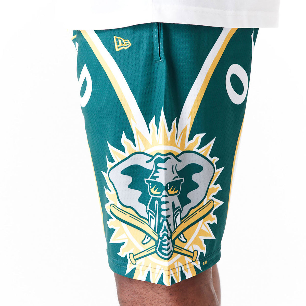 New Era Oakland Athletics MLB Large Logo Shorts Dark Green - Soulsideshop