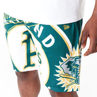 New Era Oakland Athletics MLB Large Logo Shorts Dark Green - Soulsideshop