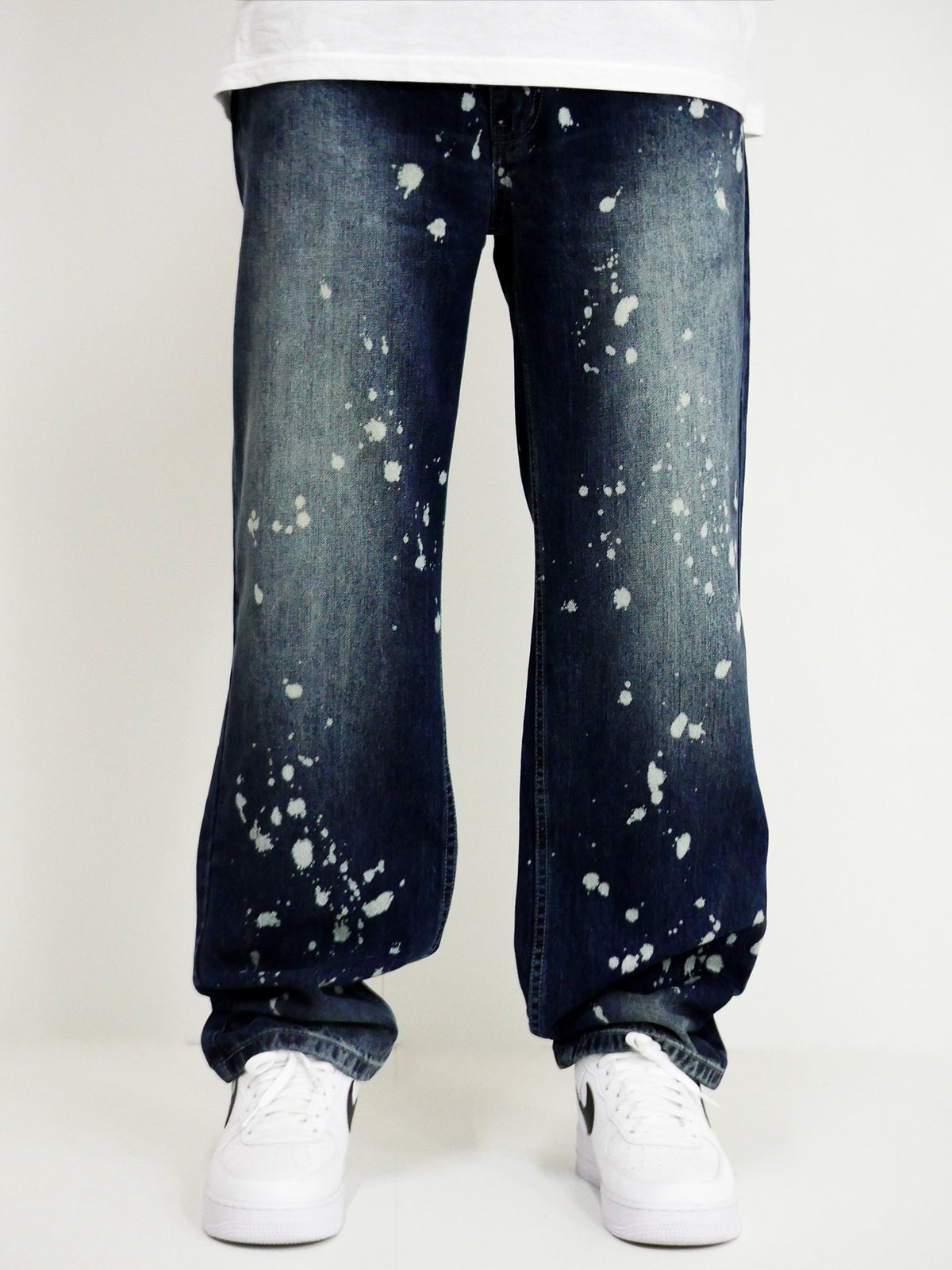 Dada Supreme Splatter Loose Fit Jeans Intense Blue - Soulsideshop
