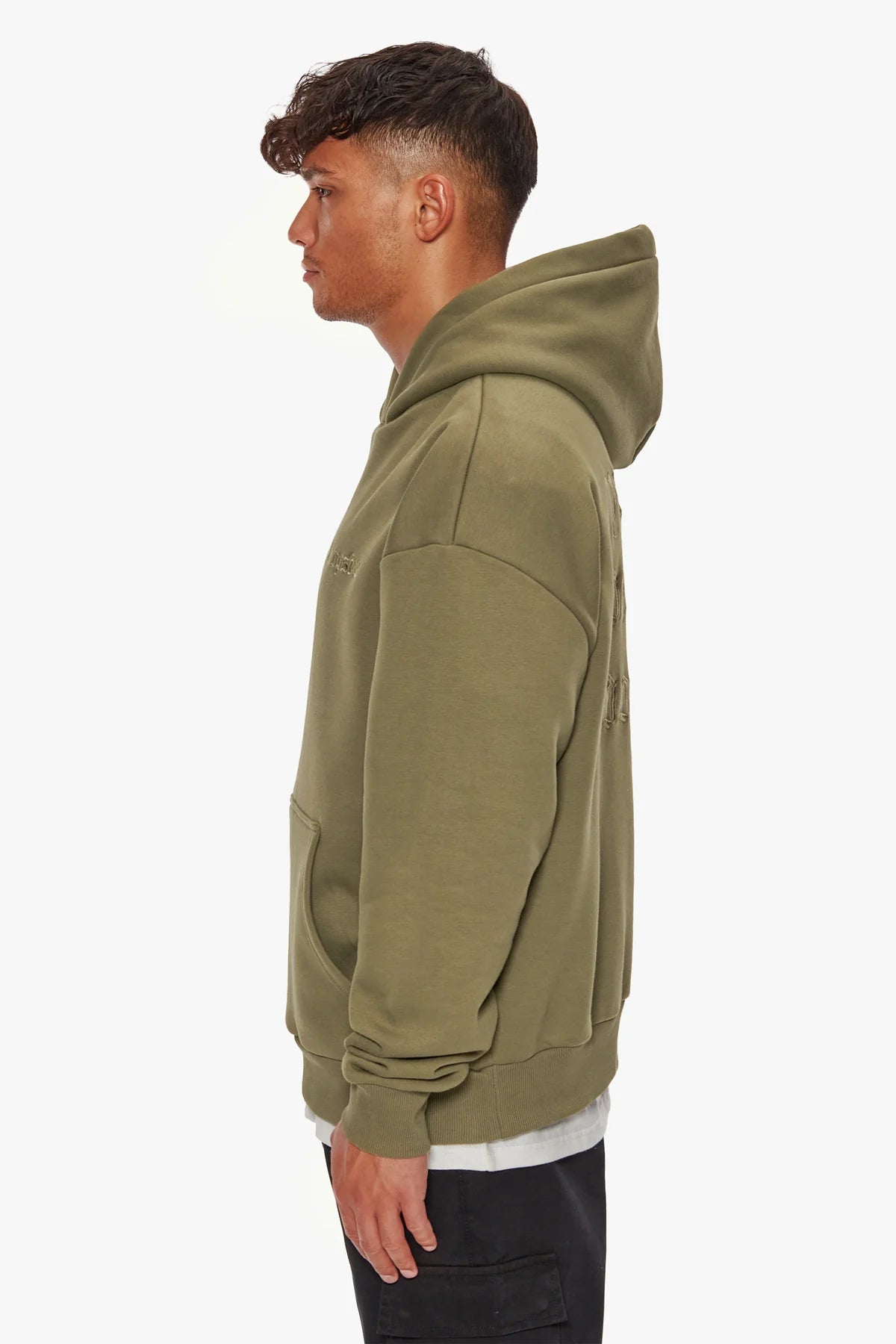 Dropsize Heavy Oversize Fear Death Hoodie Olive