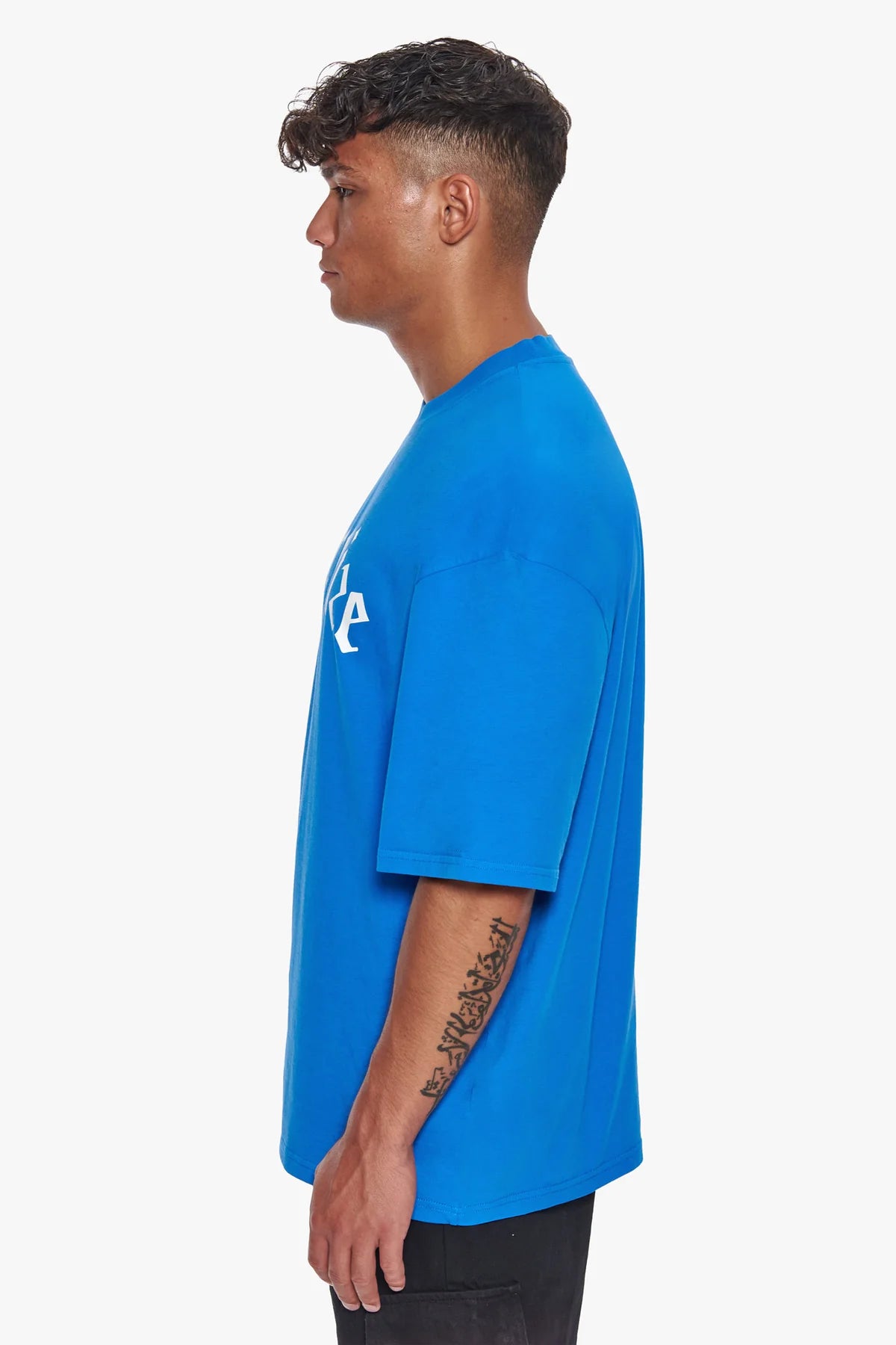 Dropsize Heavy Oversize Logo T-Shirt Royal Blue