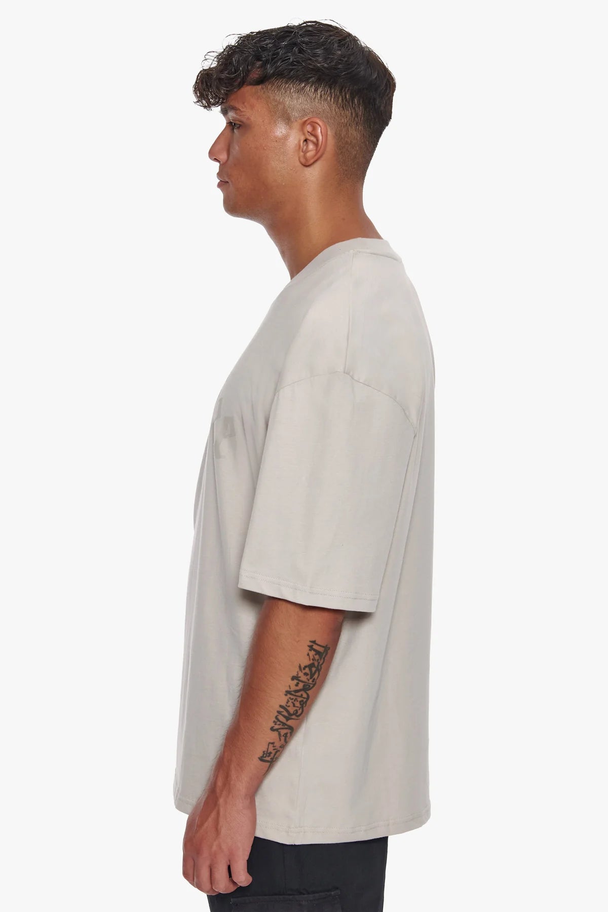 Dropsize Heavy Oversize Logo T-Shirt Moonbeam