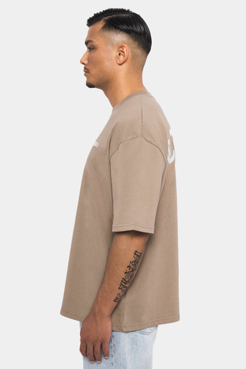Dropsize Heavy  Oversize Crime T-Shirt Silver Mink