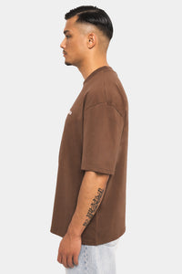 Dropsize Heavy Embo T-Shirt Brown