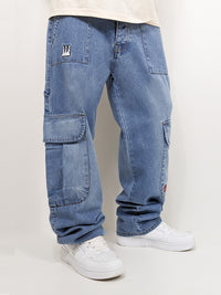 DADA Supreme Worker Cargo Baggy 2.0 Jeans Blue - Soulsideshop