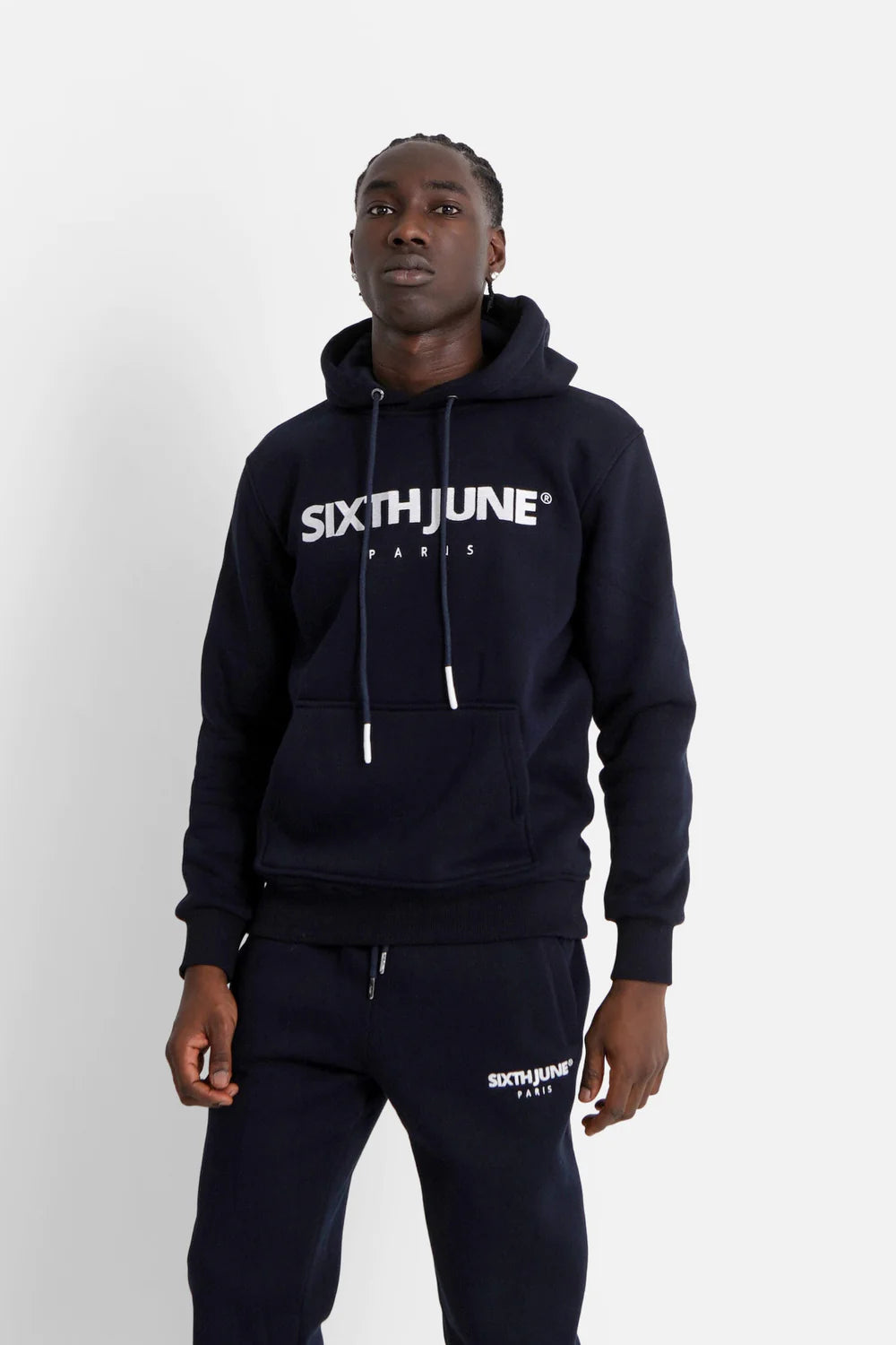 Sixth June Embroidered Hoodie Navy