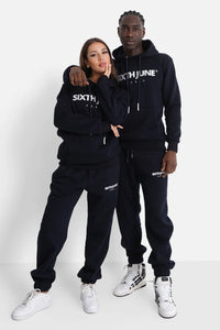 Sixth June Embroidered Hoodie Navy