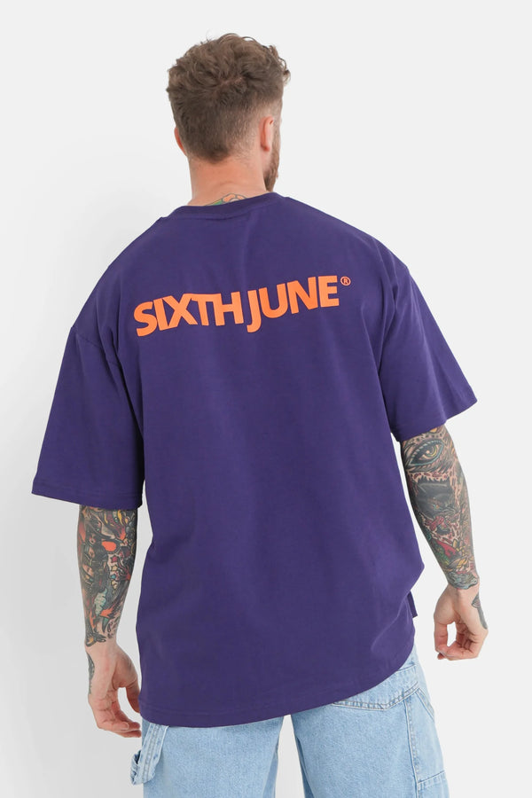 Sixth June Central Logo T-shirt Dark Purple
