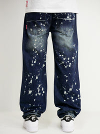 Dada Supreme Splatter Loose Fit Jeans Intense Blue - Soulsideshop