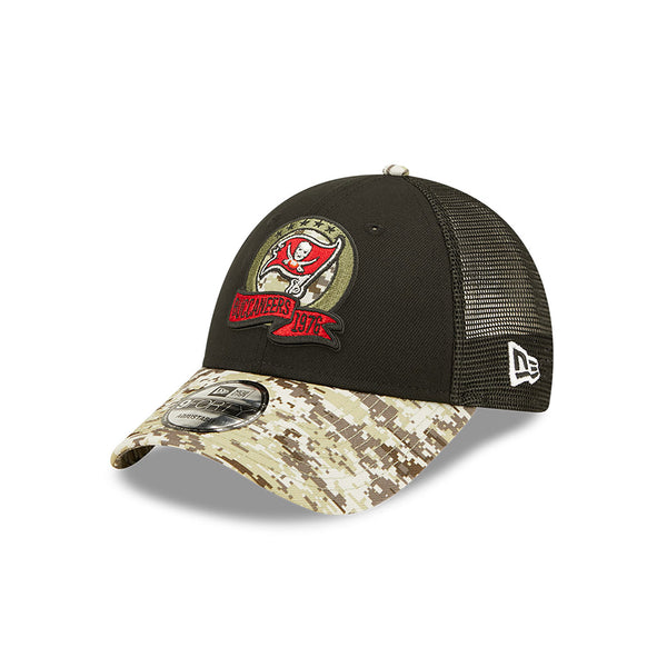 New Era Tampa Bay Buccaneers NFL Salute to Service Black 9FORTY Trucker Cap Black