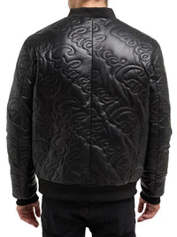 Carlo Colucci Wattierte Lederblouson Black