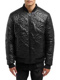 Carlo Colucci Wattierte Lederblouson Black