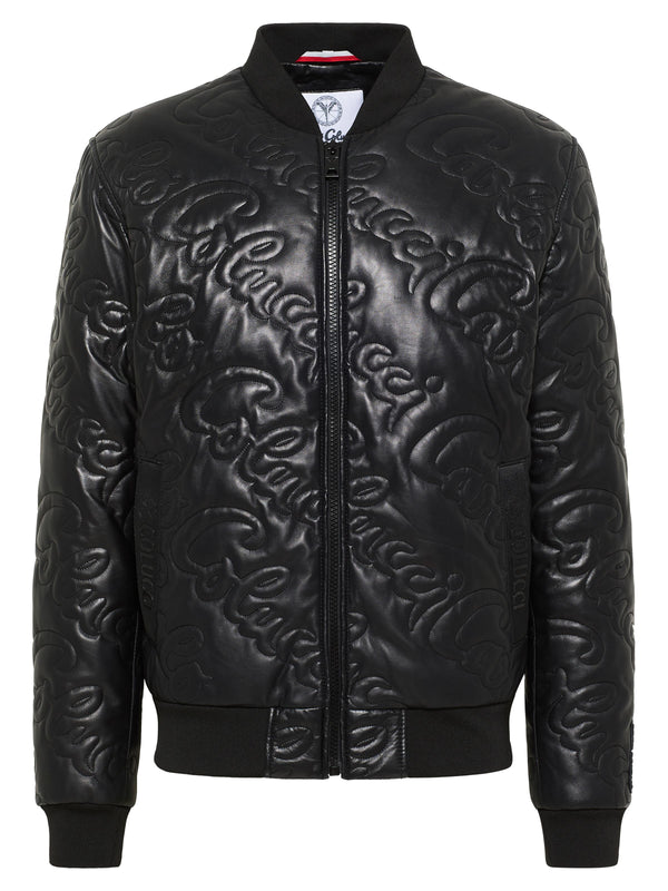 Carlo Colucci Wattierte Lederblouson Black