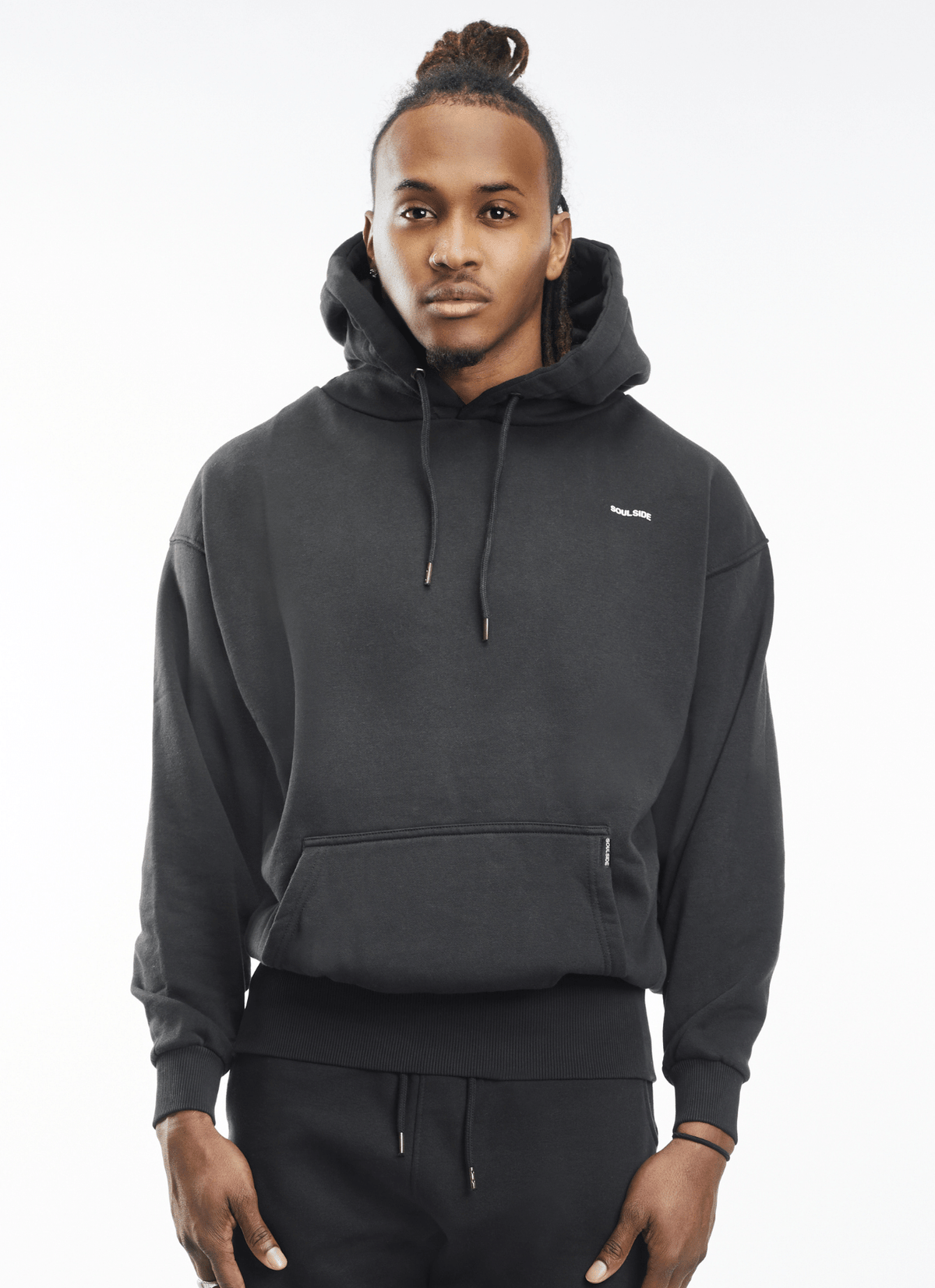 Soulside Männer Oversized Hoodie - Heavy Basic Soul - Washed Black