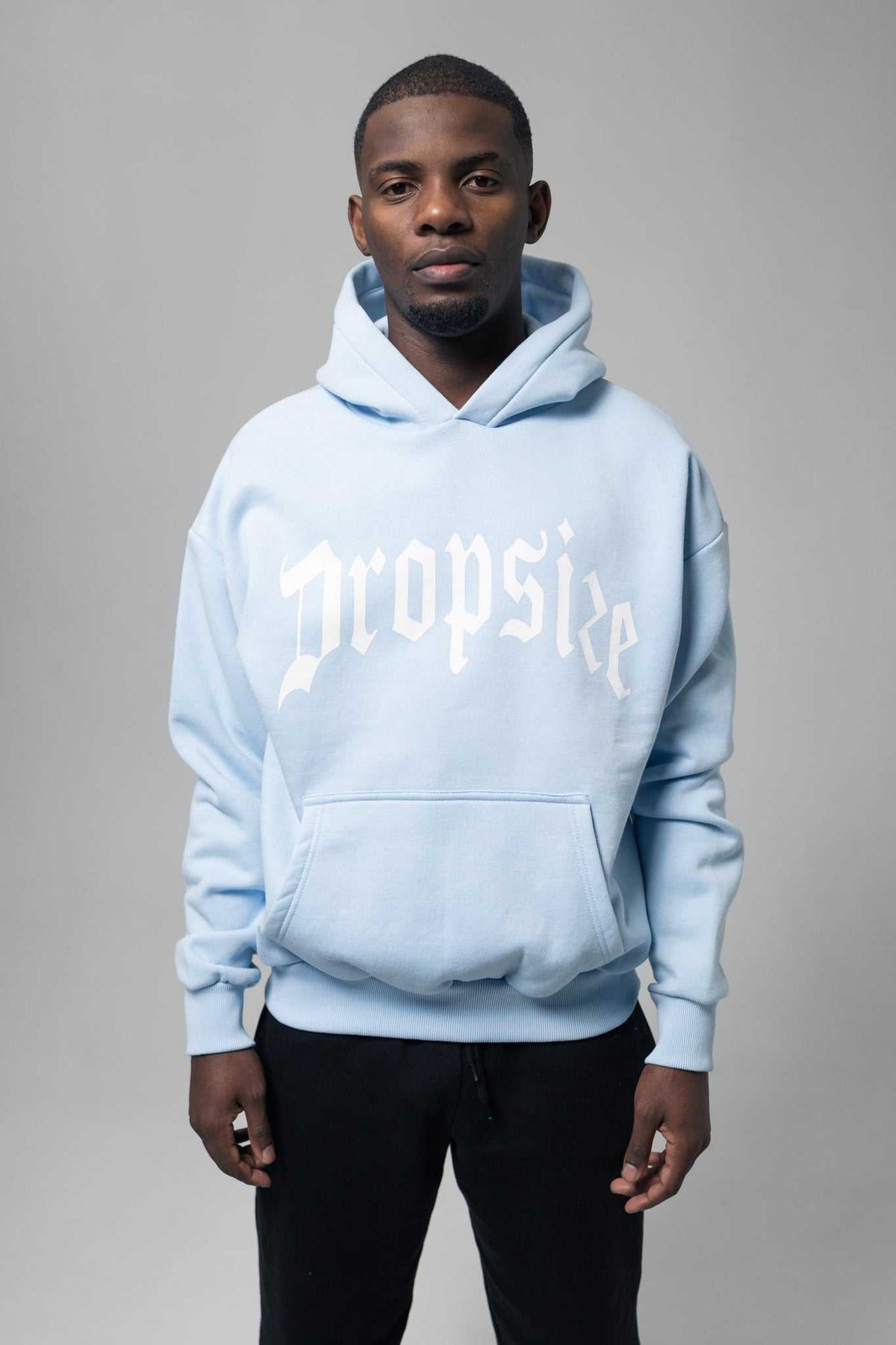 Dropsize Logo Design Hoodie Baby Blue