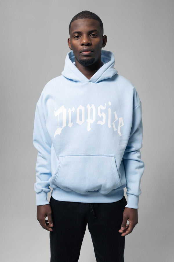 Dropsize Logo Design Hoodie Baby Blue