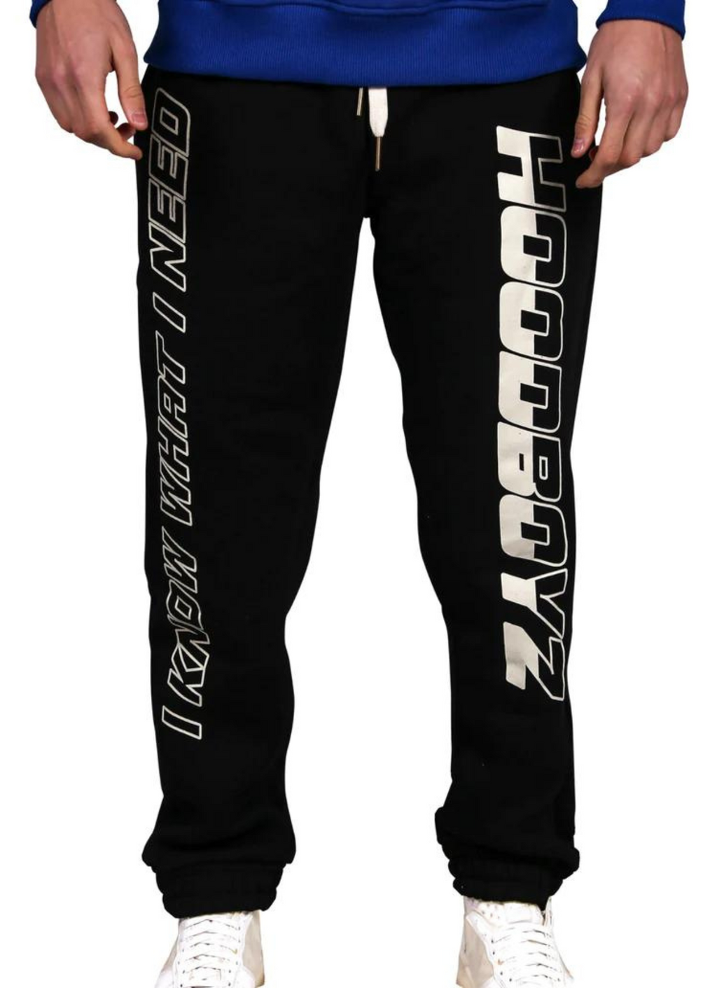 Hoodboyz Sweat Pants 2 Tone Logo Black