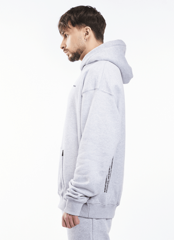 Soulside Männer Oversized Hoodie - Heavy Basic Soul - Grey Melange