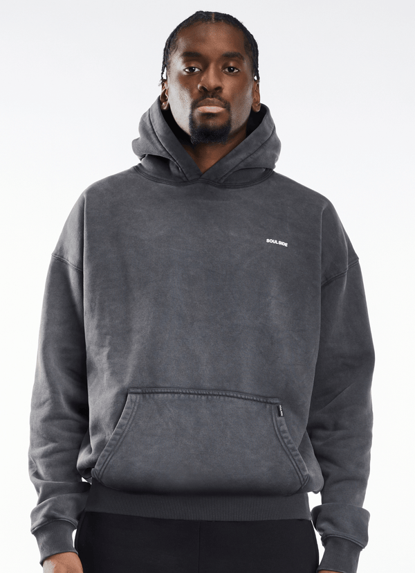 Soulside Männer Oversized Hoodie - Heavy Basic Soul - Washed Grey