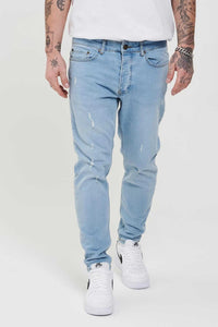2Y Distressed Straight Fit Jeans Blue