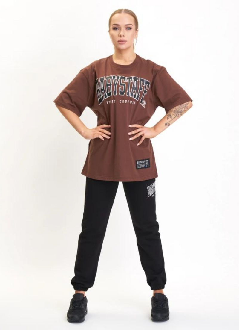 Babystaff College Oversize T-Shirt Brown