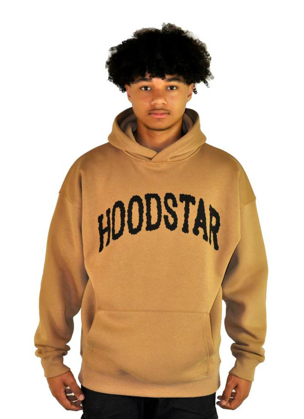 Hoodstar Oversize Big Logo Hoodie Camel