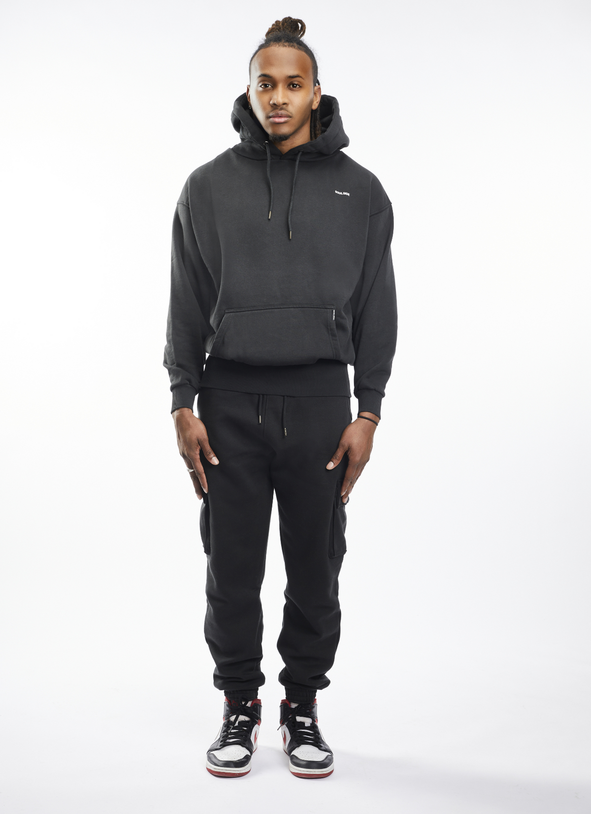 Soulside Männer Oversized Hoodie - Heavy Basic Soul - Washed Black