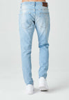 2Y Destroyed Cropped Skinny Denim Jeans Light Blue