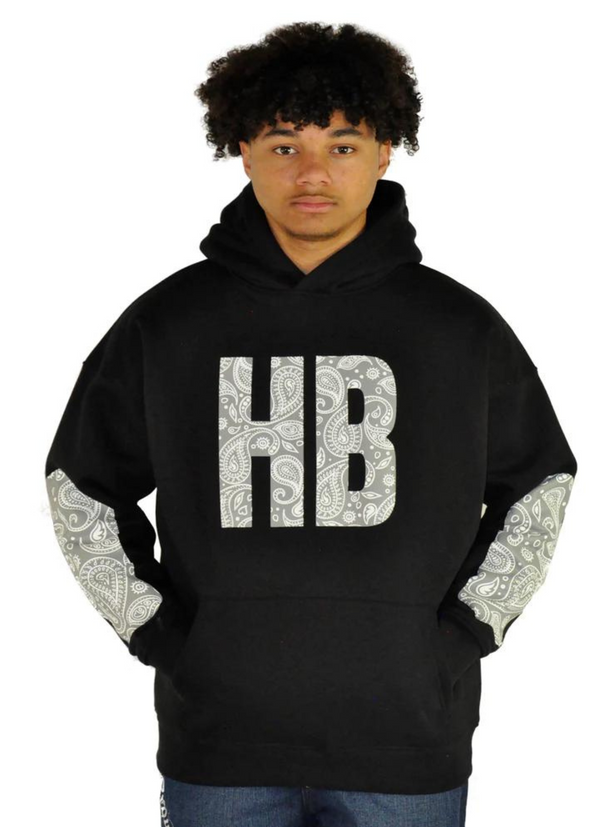 HoodBoyz Oversize Paisly Hoodie Black